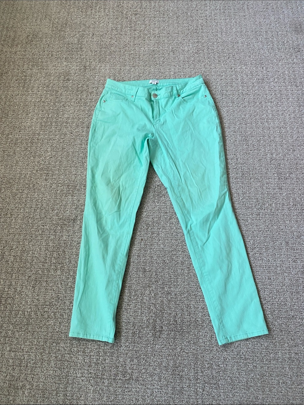 crown & ivy Mint Teal Jeans Pants Size 10 - Picture 2 of 5